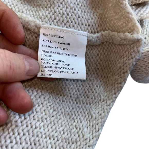 Helmut Lang Super soft neutral cream ALPACA blend asymmetrical hem sweater M - Picture 3 of 4